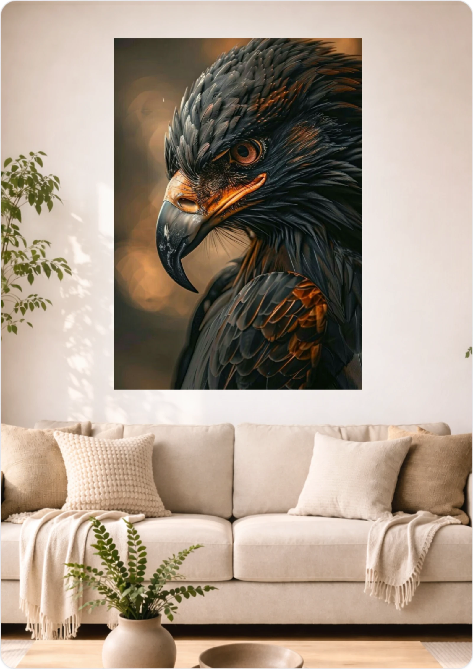 Affiche Aigle Noir A3 Sans Cadre – Poster Animal Sauvage et Regard Puissant